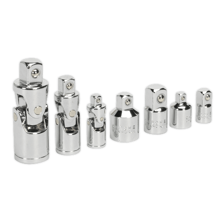 Sealey AK2737 Universal Joint & Socket Adaptor Set 7pc 1/4", 3/8" & 1/2"Sq Drive - AK2737 - Sealey Tools UK - Workshop Tool Storage