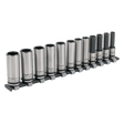 Sealey AK2744B Socket Set 12pc 3/8"Sq Drive Deep Lock - On„¢ 6pt Metric - Black Series - AK2744B - Sealey Tools UK - Workshop Tool Storage