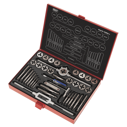Sealey AK3040 40pc Tap & Die Set Split Dies - Metric - AK3040 - Sealey Tools UK - Workshop Tool Storage