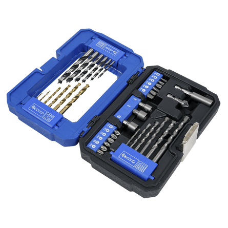 Sealey AK3735 Drill & Bit Accessory Set 35pc - AK3735 - Sealey Tools UK - Workshop Tool Storage