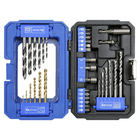 Sealey AK3735 Drill & Bit Accessory Set 35pc - AK3735 - Sealey Tools UK - Workshop Tool Storage
