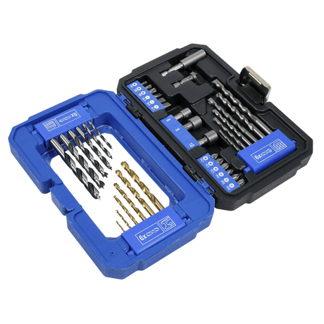 Sealey AK3735 Drill & Bit Accessory Set 35pc - AK3735 - Sealey Tools UK - Workshop Tool Storage