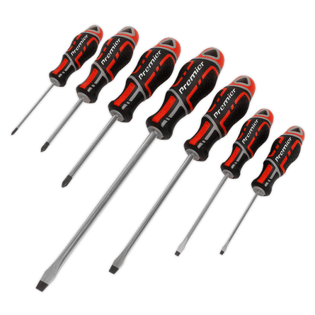Sealey AK4325 Screwdriver Set 7pc GripMAX® - Red - AK4325 - Sealey Tools UK - Workshop Tool Storage