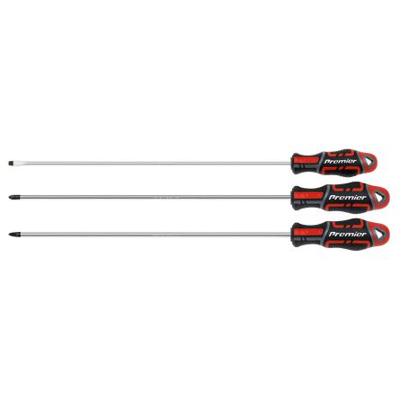 Sealey AK4372 GripMAX® Screwdriver Set Long 3pc - AK4372 - Sealey Tools UK - Workshop Tool Storage