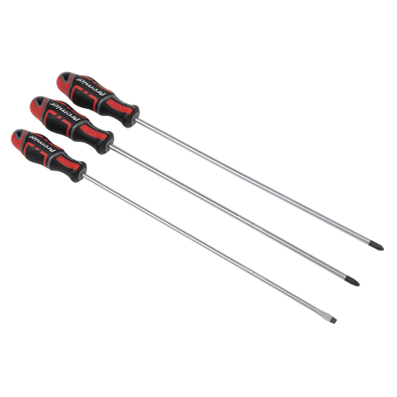 Sealey AK4372 GripMAX® Screwdriver Set Long 3pc - AK4372 - Sealey Tools UK - Workshop Tool Storage