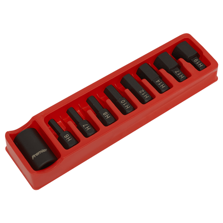 Sealey AK5609 Impact Hex Bit & Holder Set 9pc 1/2"Sq Drive - AK5609 - Sealey Tools UK - Workshop Tool Storage