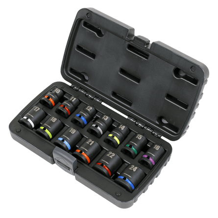Sealey AK5617M Impact Socket Set 13pc 1/2"Sq Drive Metric - AK5617M - Sealey Tools UK - Workshop Tool Storage