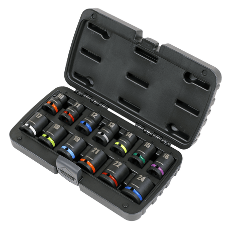 Sealey AK5617M Impact Socket Set 13pc 1/2"Sq Drive Metric - AK5617M - Sealey Tools UK - Workshop Tool Storage