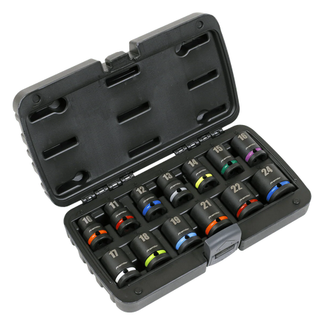 Sealey AK5617M Impact Socket Set 13pc 1/2"Sq Drive Metric - AK5617M - Sealey Tools UK - Workshop Tool Storage