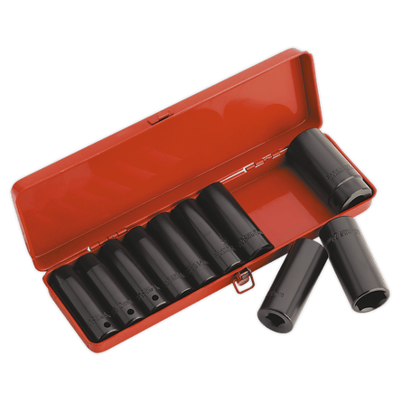 Sealey AK58/11M Impact Socket Set 10pc 1/2"Sq Drive Deep Metric - AK58/11M - Sealey Tools UK - Workshop Tool Storage
