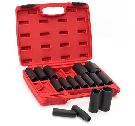 Sealey AK5816M Impact Socket Set 16pc 1/2 Sq Drive Deep Metr - AK5816M - Sealey Tools UK - Workshop Tool Storage
