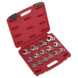 Sealey AK59891 Crow's Foot Open - End Spanner Set 15pc 3/8"Sq Drive Metric - AK59891 - Sealey Tools UK - Workshop Tool Storage