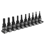 Sealey AK6207B TRX - Star* Socket Bit Set 10pc 3/8"Sq Drive Black Series - AK6207B - Sealey Tools UK - Workshop Tool Storage