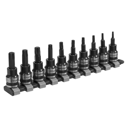 Sealey AK6207B TRX - Star* Socket Bit Set 10pc 3/8"Sq Drive Black Series - AK6207B - Sealey Tools UK - Workshop Tool Storage