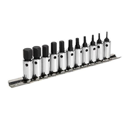 Sealey AK62251 Hex Socket Bit Set 11pc 1/4in Sq Drive Metric - Specialised Bits & Sockets - SLY-17580 - Sealey Tools UK - Workshop Tool Storage