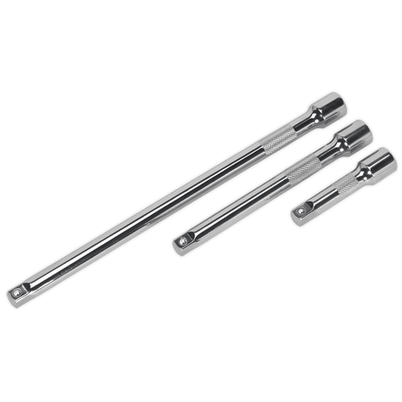 Sealey AK6340 Extension Bar Set 3pc 3/8"Sq Drive - AK6340 - Sealey Tools UK - Workshop Tool Storage