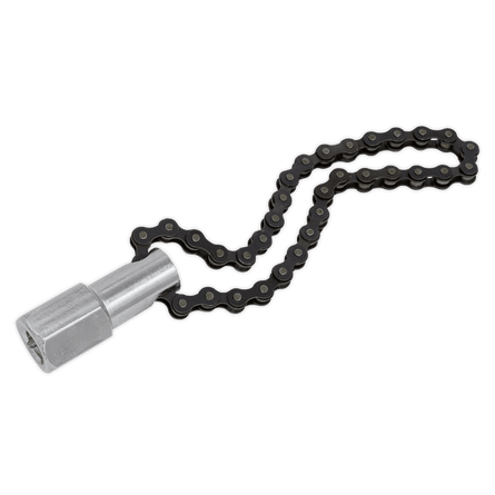 Sealey AK641 Oil Filter Chain Wrench 135mm Capacity 1/2"Sq Drive - AK641 - Sealey Tools UK - Workshop Tool Storage