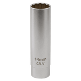 Sealey AK6568 14mm 3/8"Sq Drive 12 - Point Spark Plug Socket with Magnetic Retainer - AK6568 - Sealey Tools UK - Workshop Tool Storage