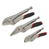 Sealey AK6863 Locking Pliers Set 3pc Quick Release - Pliers - SLY-16605 - Sealey Tools UK - Workshop Tool Storage