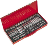 Sealey AK692 Socket Set 45pc 3/8in Sq Drive 6pt WallDrive - DuoMetric - Socket Sets - SLY-6766 - Sealey Tools UK - Workshop Tool Storage