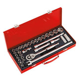 Sealey AK693 Socket Set 32pc 1/2in Sq Drive 6pt WallDrive - DuoMetric - Socket Sets - SLY-6770 - Sealey Tools UK - Workshop Tool Storage