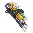 Sealey AK7193 TRX - Star* Key Set 9pc Colour - Coded Long - AK7193 - Sealey Tools UK - Workshop Tool Storage