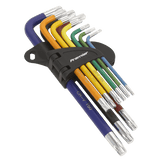 Sealey AK7193 TRX - Star* Key Set 9pc Colour - Coded Long - AK7193 - Sealey Tools UK - Workshop Tool Storage