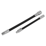 Sealey AK7341 Flexible Extension Adaptor Set 2pc 1/4"Sq x 150mm & 3/8"Sq x 200mm - AK7341 - Sealey Tools UK - Workshop Tool Storage