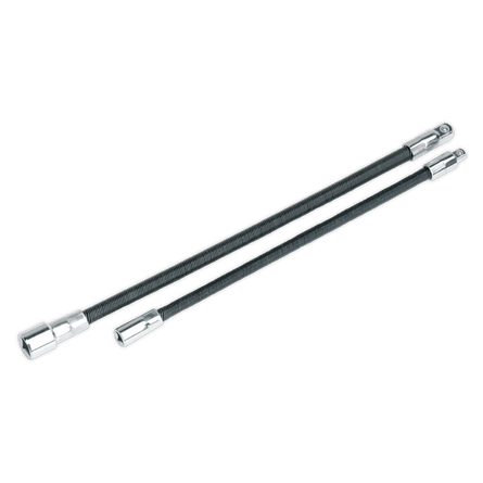 Sealey AK7342 Flexible Extension Adaptor Set 2pc 1/4"Sq x 254mm & 3/8"Sq x 305mm - AK7342 - Sealey Tools UK - Workshop Tool Storage