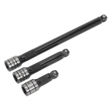 Sealey AK7692 Wobble/Rigid Extension Bar Set 3pc 1/2"Sq Drive Black Series - AK7692 - Sealey Tools UK - Workshop Tool Storage