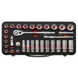Sealey AK7922 Socket Set 3/8"Sq Drive 32pc - Premier Platinum Series - AK7922 - Sealey Tools UK - Workshop Tool Storage