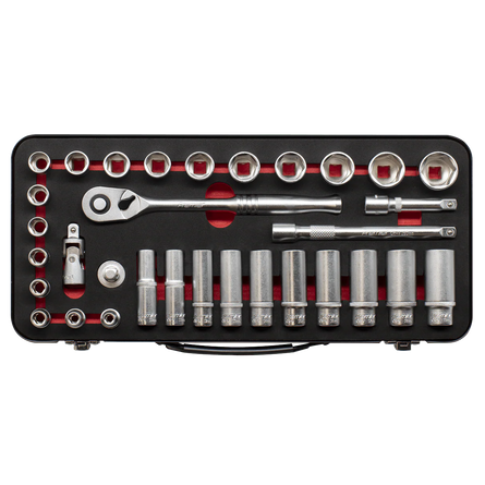 Sealey AK7922 Socket Set 3/8"Sq Drive 32pc - Premier Platinum Series - AK7922 - Sealey Tools UK - Workshop Tool Storage