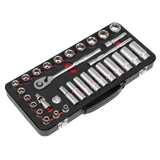 Sealey AK7922 Socket Set 3/8"Sq Drive 32pc - Premier Platinum Series - AK7922 - Sealey Tools UK - Workshop Tool Storage