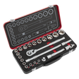 Sealey AK7924 Socket Set 1/2"Sq Drive 24pc - Premier Platinum Series - AK7924 - Sealey Tools UK - Workshop Tool Storage