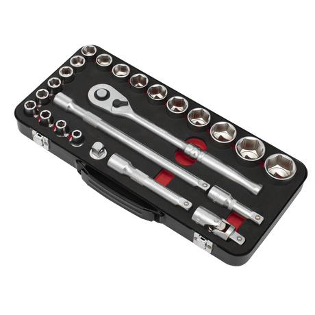 Sealey AK7924 Socket Set 1/2"Sq Drive 24pc - Premier Platinum Series - AK7924 - Sealey Tools UK - Workshop Tool Storage