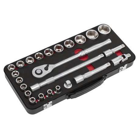 Sealey AK7924 Socket Set 1/2"Sq Drive 24pc - Premier Platinum Series - AK7924 - Sealey Tools UK - Workshop Tool Storage
