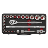 Sealey AK7924 Socket Set 1/2"Sq Drive 24pc - Premier Platinum Series - AK7924 - Sealey Tools UK - Workshop Tool Storage