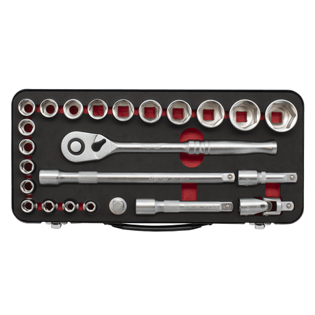 Sealey AK7924 Socket Set 1/2"Sq Drive 24pc - Premier Platinum Series - AK7924 - Sealey Tools UK - Workshop Tool Storage
