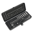 Sealey AK7970 Socket Set 32pc 1/4"Sq Drive 6pt WallDrive® Metric Black Series - AK7970 - Sealey Tools UK - Workshop Tool Storage