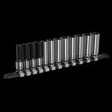 Sealey AK7993 Socket Set Deep 12pc 3/8"Sq Drive Metric - Black Series - AK7993 - Sealey Tools UK - Workshop Tool Storage