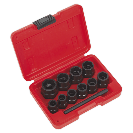 Sealey AK8184 Bolt Extractor Set 11pc 3/8"Sq Drive or Spanner - AK8184 - Sealey Tools UK - Workshop Tool Storage