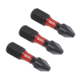 Sealey AK8208 Pozi 2 Impact Power Tool Bits 25mm - 3pc - AK8208 - Sealey Tools UK - Workshop Tool Storage