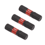 Sealey AK8214 Hex 6mm Impact Power Tool Bits 25mm - 3pc - AK8214 - Sealey Tools UK - Workshop Tool Storage