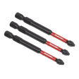 Sealey AK8258 Pozi 2 Impact Power Tool Bits 75mm - 3pc - AK8258 - Sealey Tools UK - Workshop Tool Storage