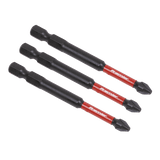Sealey AK8258 Pozi 2 Impact Power Tool Bits 75mm - 3pc - AK8258 - Sealey Tools UK - Workshop Tool Storage