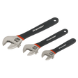 Sealey AK907 Adjustable Wrench Set 3pc Ni - Fe Finish - AK907 - Sealey Tools UK - Workshop Tool Storage