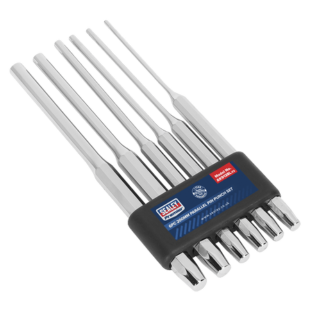 Sealey AK9128L Parallel Pin Punch Set 6pc 200mm - AK9128L - Sealey Tools UK - Workshop Tool Storage