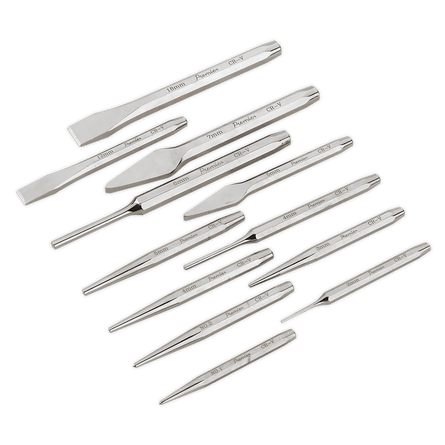 Sealey AK9129 Punch & Chisel Set 12pc - AK9129 - Sealey Tools UK - Workshop Tool Storage