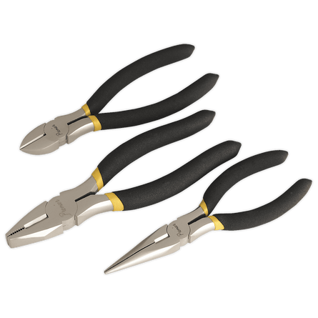 Sealey AK9333 Pliers Set 3pc Ni - Fe Finish - AK9333 - Sealey Tools UK - Workshop Tool Storage