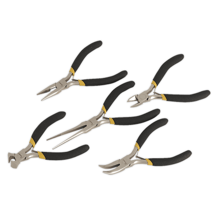 Sealey AK937 Mini Pliers Set 5pc Ni - Fe Finish - AK937 - Sealey Tools UK - Workshop Tool Storage
